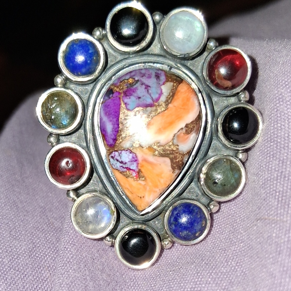 Purple Turquois with Multipul Gem Stones